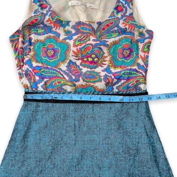 Rachel Roy Paisley Print Tie Back Cutout Linen Fit and Flare Dress sz 4 - Picture 10 of 15